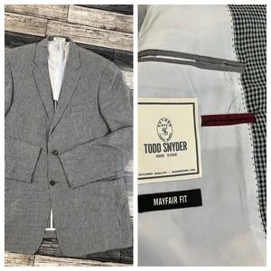 Todd Snyder 100 ‎ Linen Mayfair Fit Sports Coat 42L Ghingham Check